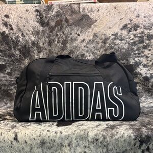 adidas Black Duffel with White ADIDAS Print